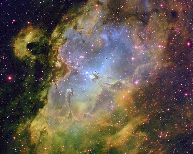 A picture of the inside of the Eagle Nebula